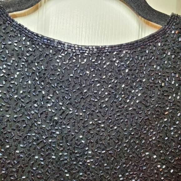 Vintage Cecily Brown Beaded Navy Blue Silk Jacket Sz XL - Picture 11 of 14